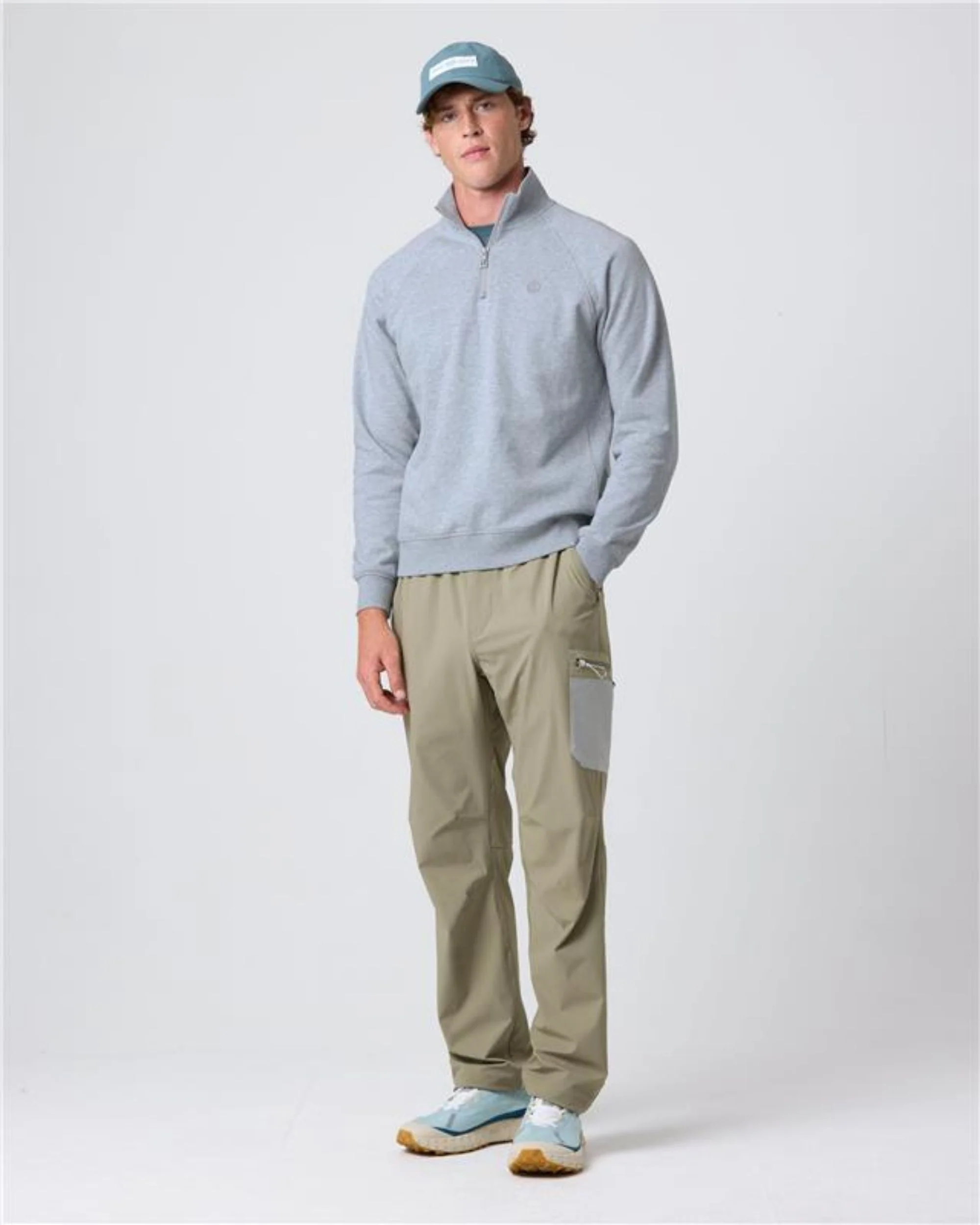 Kinsale Quarter Zip Sweat - Light Grey Melange